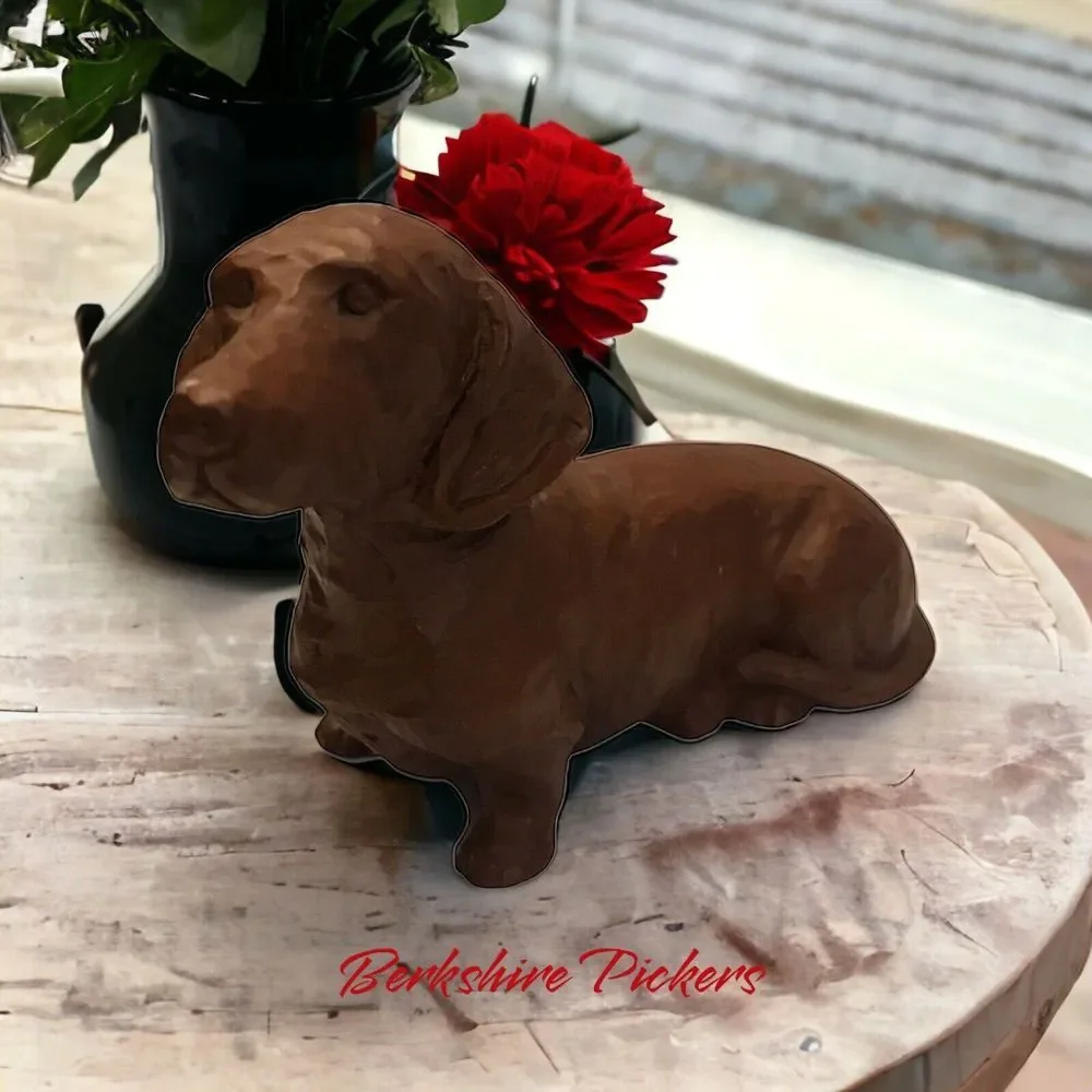Red‎ Mill Mfg Brown Dachshund Sculpture Dog Figure Hand made in USA